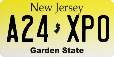 NJ license plate A24XPO