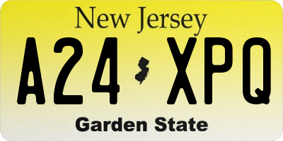 NJ license plate A24XPQ
