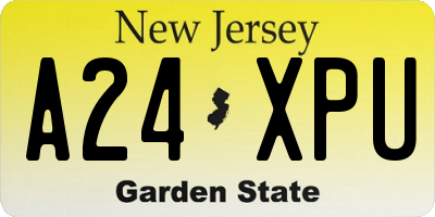 NJ license plate A24XPU