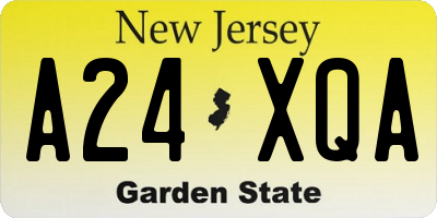 NJ license plate A24XQA
