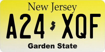 NJ license plate A24XQF