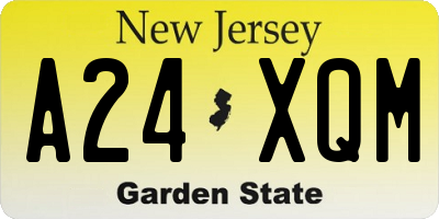 NJ license plate A24XQM