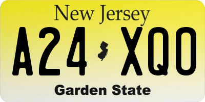 NJ license plate A24XQO