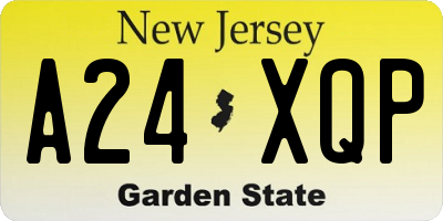 NJ license plate A24XQP