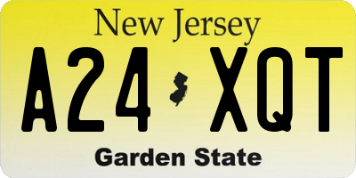 NJ license plate A24XQT