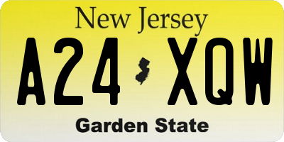 NJ license plate A24XQW