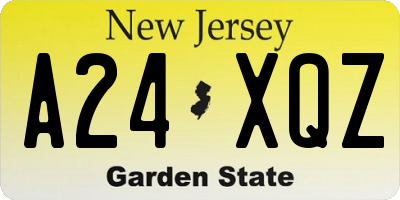 NJ license plate A24XQZ