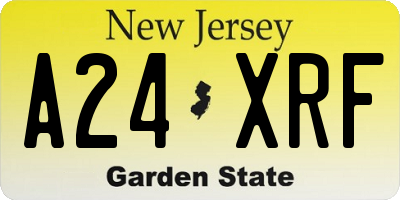 NJ license plate A24XRF