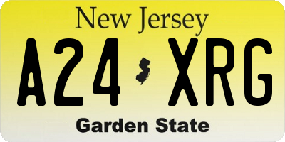 NJ license plate A24XRG