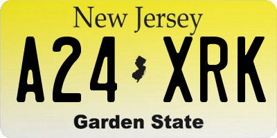 NJ license plate A24XRK