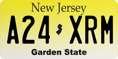 NJ license plate A24XRM