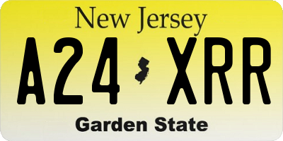 NJ license plate A24XRR