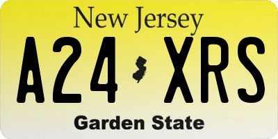 NJ license plate A24XRS