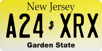 NJ license plate A24XRX