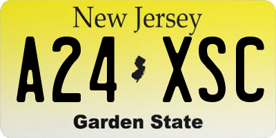NJ license plate A24XSC