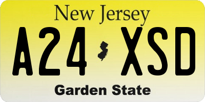 NJ license plate A24XSD