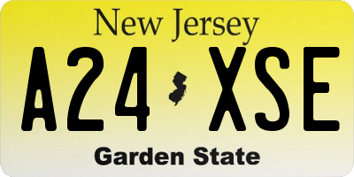 NJ license plate A24XSE