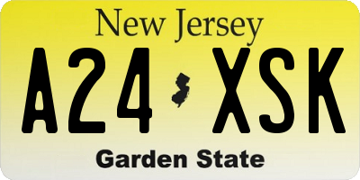 NJ license plate A24XSK