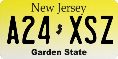 NJ license plate A24XSZ