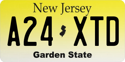 NJ license plate A24XTD