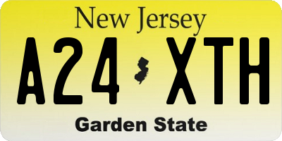 NJ license plate A24XTH