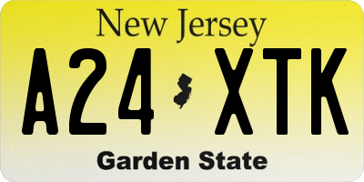 NJ license plate A24XTK
