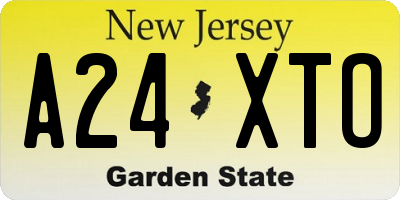 NJ license plate A24XTO