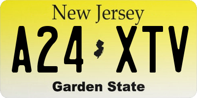 NJ license plate A24XTV