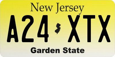NJ license plate A24XTX