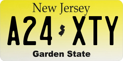 NJ license plate A24XTY