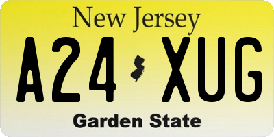 NJ license plate A24XUG