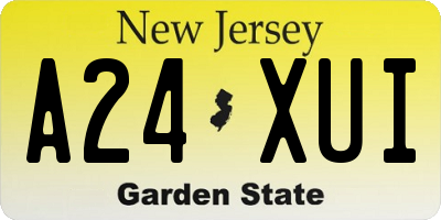 NJ license plate A24XUI