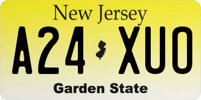 NJ license plate A24XUO