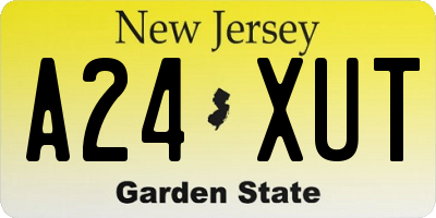 NJ license plate A24XUT
