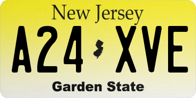 NJ license plate A24XVE