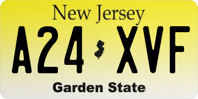 NJ license plate A24XVF