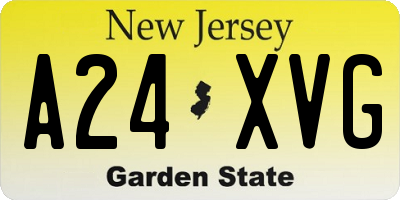 NJ license plate A24XVG