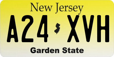NJ license plate A24XVH