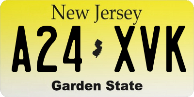 NJ license plate A24XVK