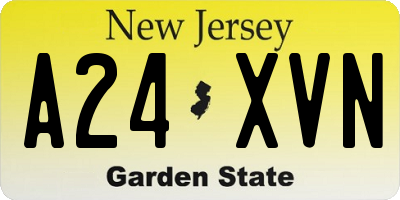 NJ license plate A24XVN