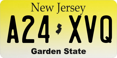 NJ license plate A24XVQ