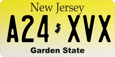NJ license plate A24XVX