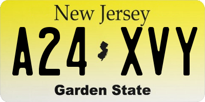 NJ license plate A24XVY