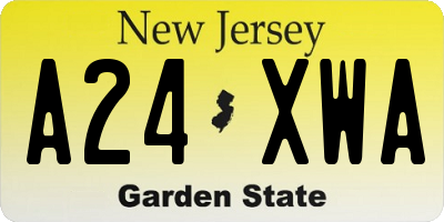 NJ license plate A24XWA