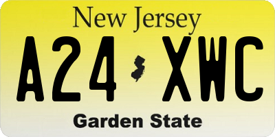 NJ license plate A24XWC