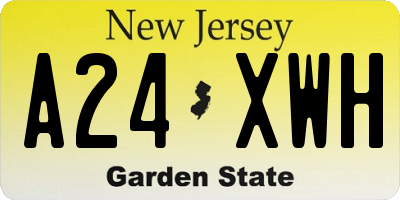 NJ license plate A24XWH