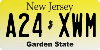 NJ license plate A24XWM