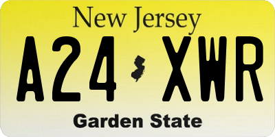 NJ license plate A24XWR
