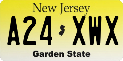 NJ license plate A24XWX