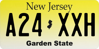 NJ license plate A24XXH